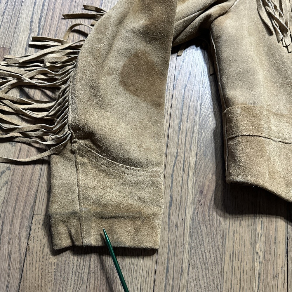 Pioneer Wear Suede Leather Fringe Jacket Vintage Western Ladies SZ 12 COWGIRL - Picture 9 of 16
